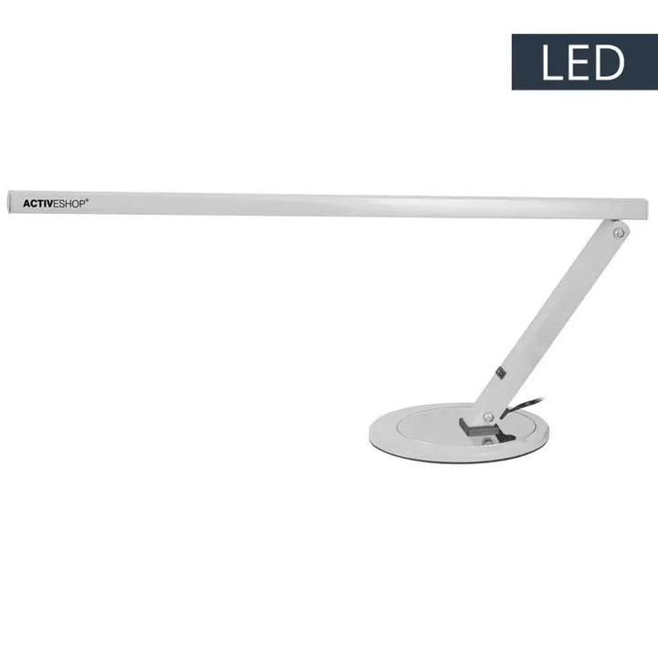 Weiße LED Schreibtischlampe Slim LED Silber Metallic für moderne Arbeitsplatzbeleuchtung