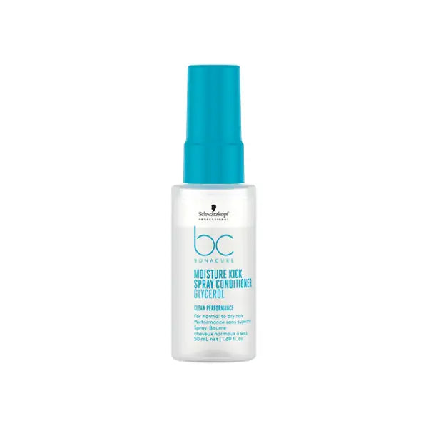 Schwarzkopf BC Bonacure Feuchtigkeitspflege Sprühconditioner auf weißem Hintergrund