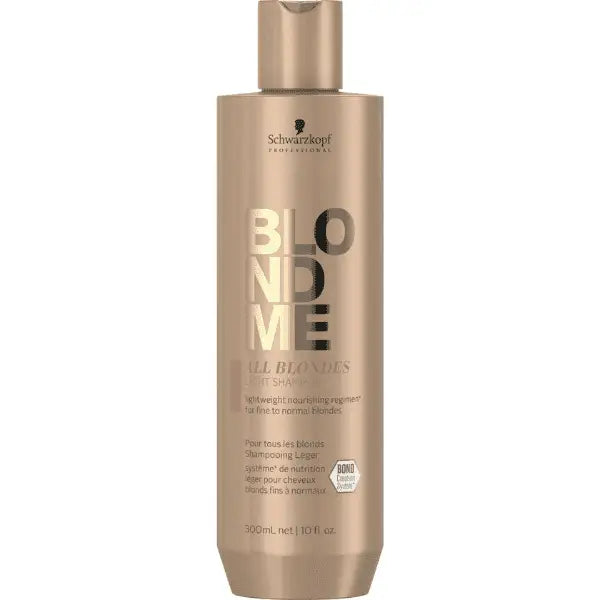 Goldene Flasche BlondMe Shampoo von Schwarzkopf BlondMe All Blondes Light