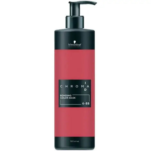 Rote Haarfarbe Maske in Pumpflasche Schwarzkopf Chroma ID Bonding Color Mask