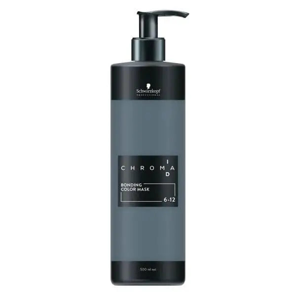 Graue Flasche mit Pump für Schwarzkopf Chroma ID Bonding Color Mask Haare }