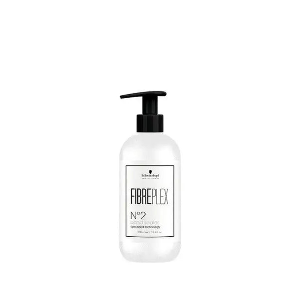 Weiße Flasche mit schwarzem Pump für Schwarzkopf Fibreplex N°2 Bond Sealer