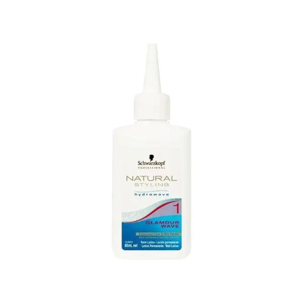 Weiße Flasche des Schwarzkopf Natural Styling Glamour 1 Haartrocknungsprodukts