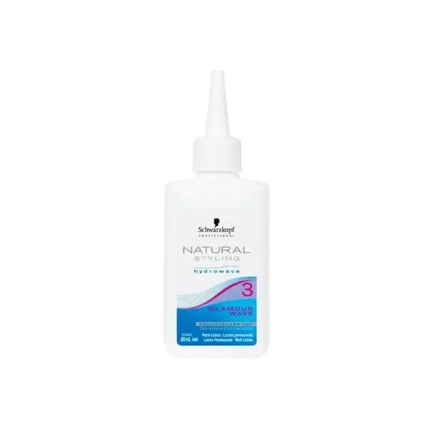 Weiße Flasche des Schwarzkopf Natural Styling Glamour 3 Haarkosmetikproduks