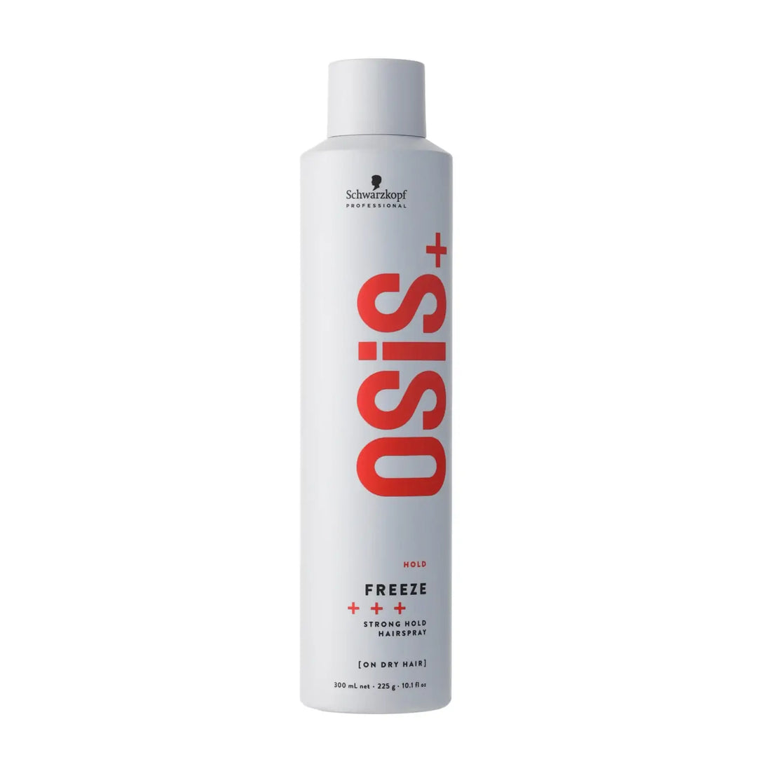 Weiße Haarspray Flasche Schwarzkopf OSiS Freeze stark halt Haarspray Produkt
