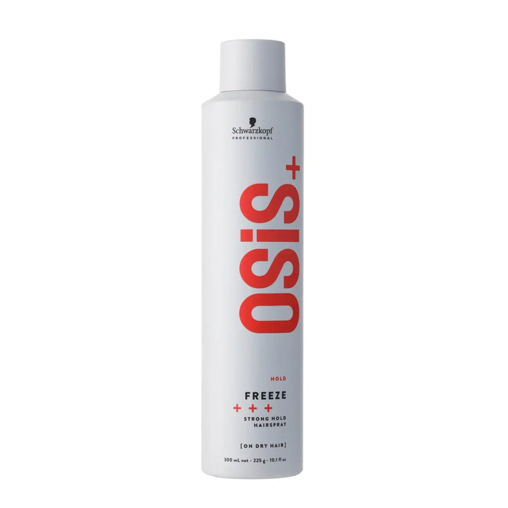 Weiße Haarspray Flasche Schwarzkopf OSiS Freeze stark halt Haarspray Produkt