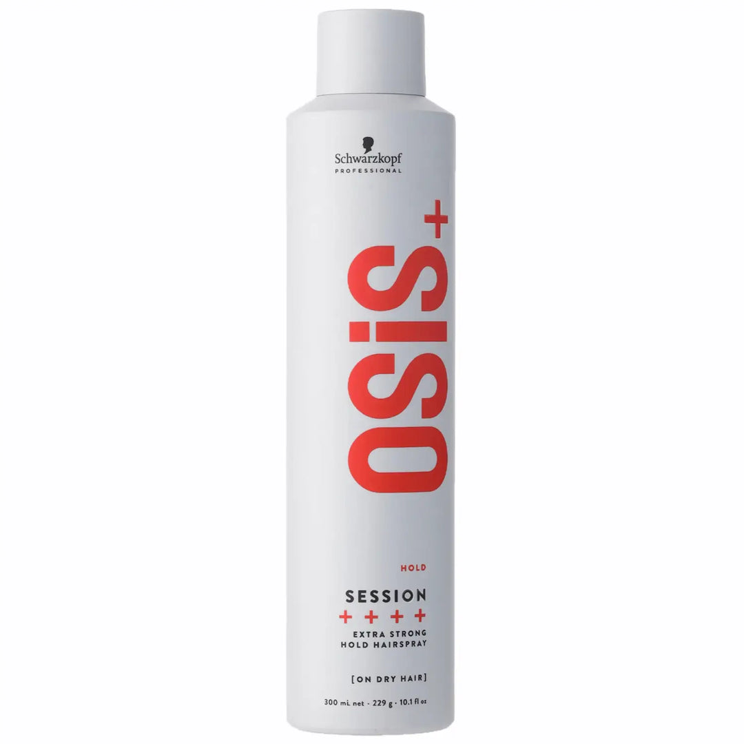 Weiße Haarspraydose mit roter Aufschrift für Schwarzkopf Osis Hold Session Haarspray
