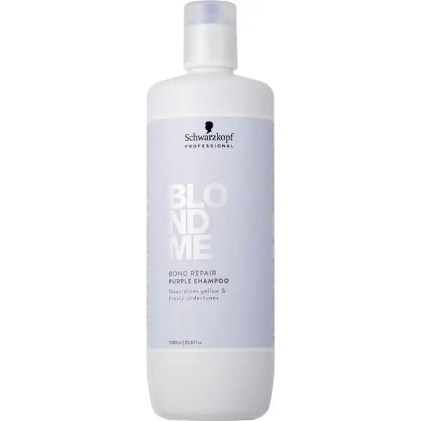 Schwarzkopf Professional BLONDME Bond Repair Purple Shampoo - 1000 ml - Anti-Yellow Shampoo