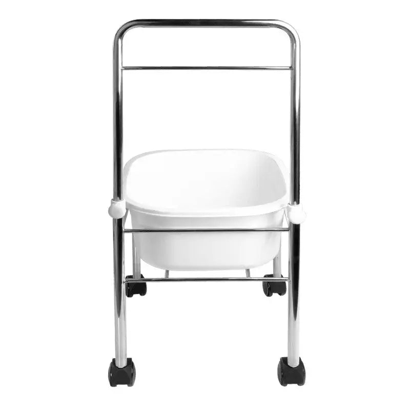 Chrome Rolling Salon Trolley mit weißer Badewanne und Temperaturerhaltung für Wellness