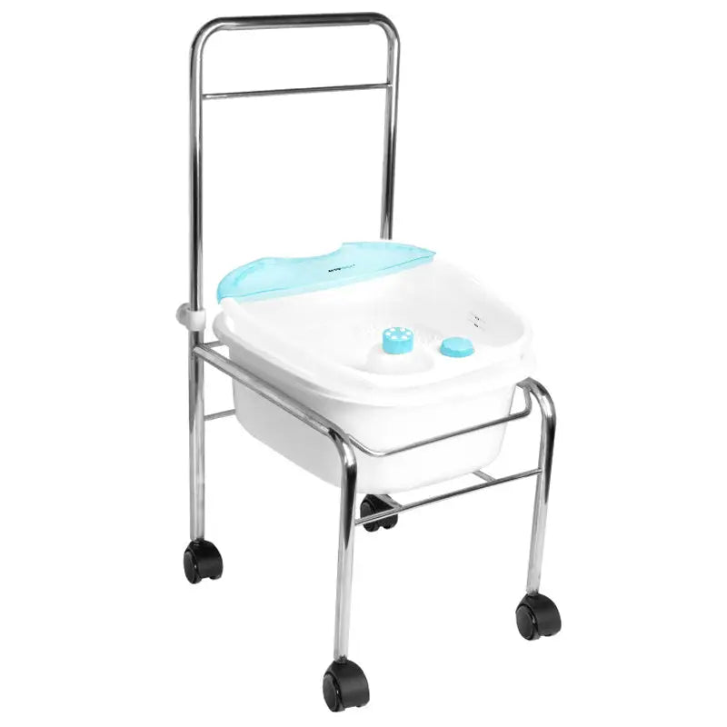 Portable Fußbadewanne mit Chromständer und Fußmassagegerät mit Temperaturerhaltung