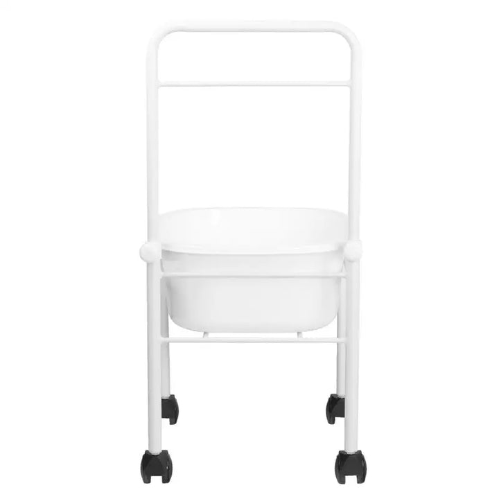 Weiße rollende Toilettenstuhl für Pflege und Komfort in Set Fussbadewanne mit Rollen