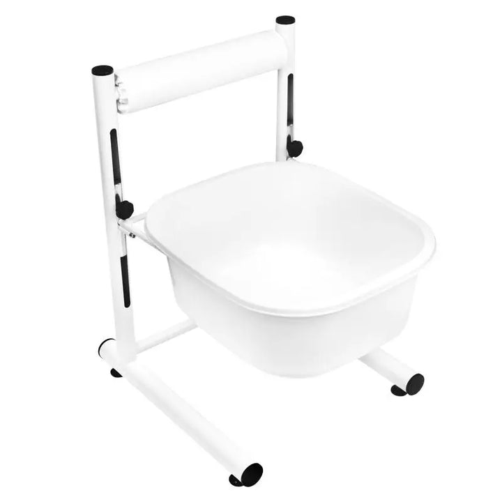 Weiße Kunststoff-Commodesk mit höhenverstellbarem Fußbad und Massagefunktion