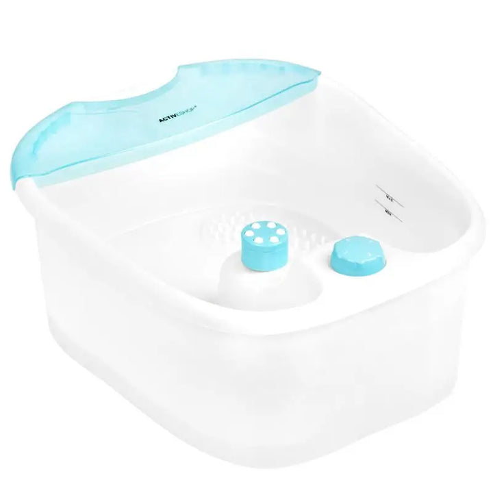 Weiße und blaue Fußbadewanne mit Massagefunktion und Temperaturerhaltung für Komfort