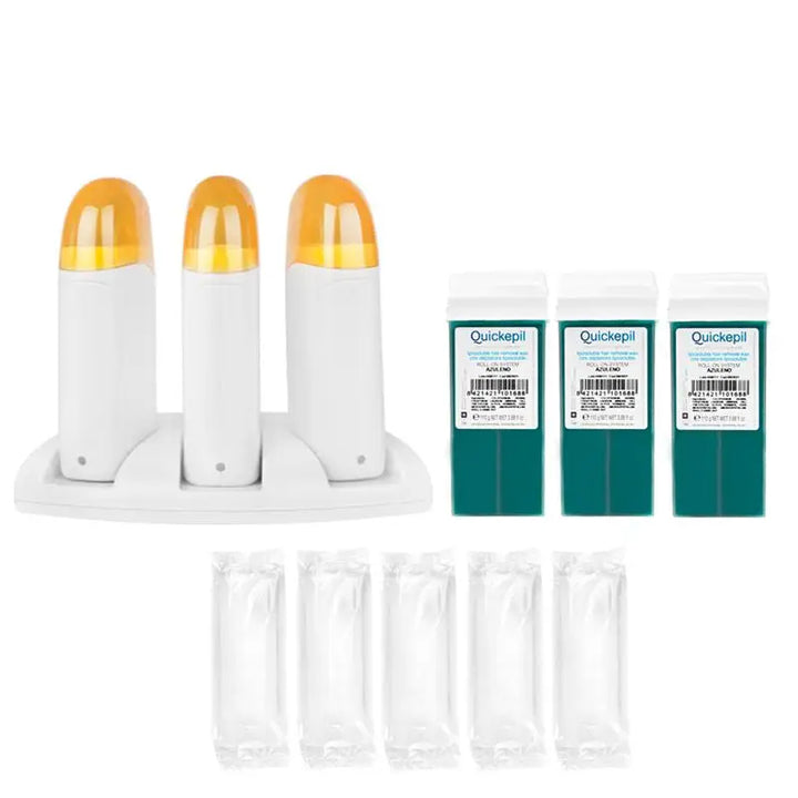 Waxing Set mit Wärmer, Wachskartuschen und Streifen für Haarentfernung
