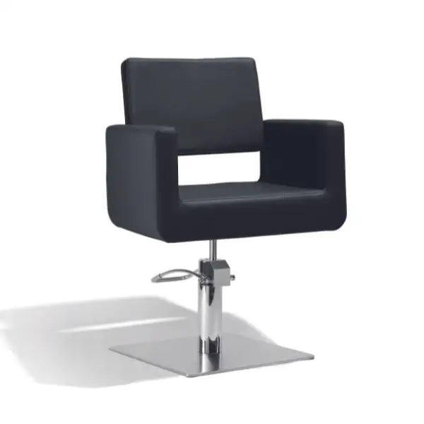 Sibel Felicitas Friseurstuhl Schwarz quadratischer Fuß - Friseurstuhl