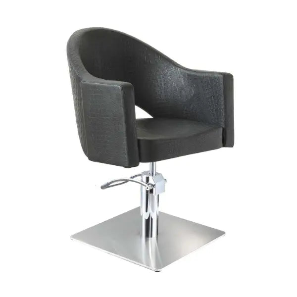 Sibel Magnus Styling Croco Schwarz quadratischer Fuß - Friseurstuhl