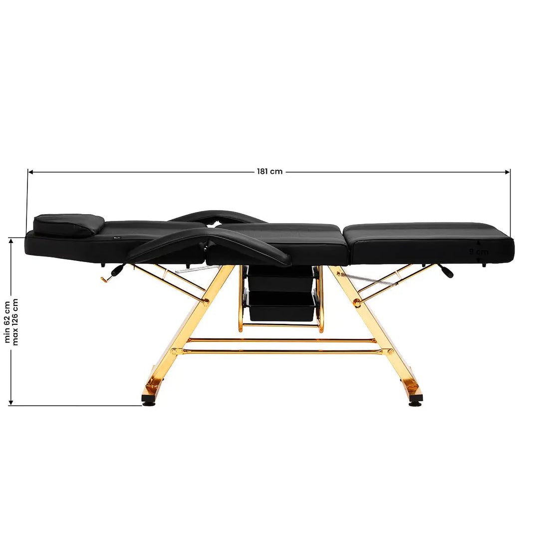 SILLON Kosmetikstuhl 202 gold pro schwarz - Kosmetikstuhl