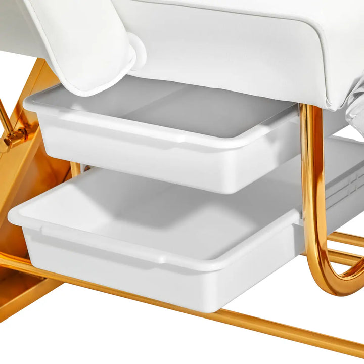 SILLON Kosmetikstuhl 202 gold pro weiß - Kosmetikstuhl