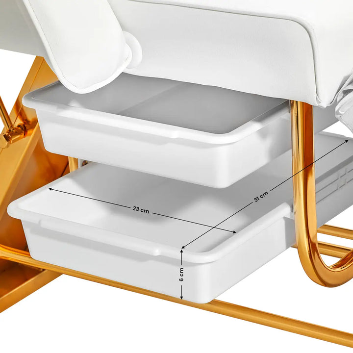 SILLON Kosmetikstuhl 202 gold pro weiß - Kosmetikstuhl