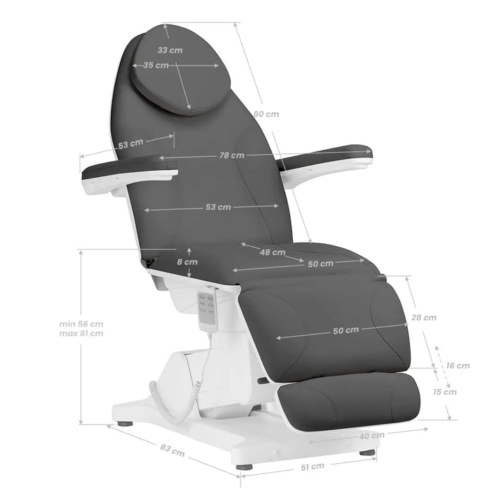 Sillon Kosmetikstuhl Elektrisch Basic grau - Kosmetikstuhl