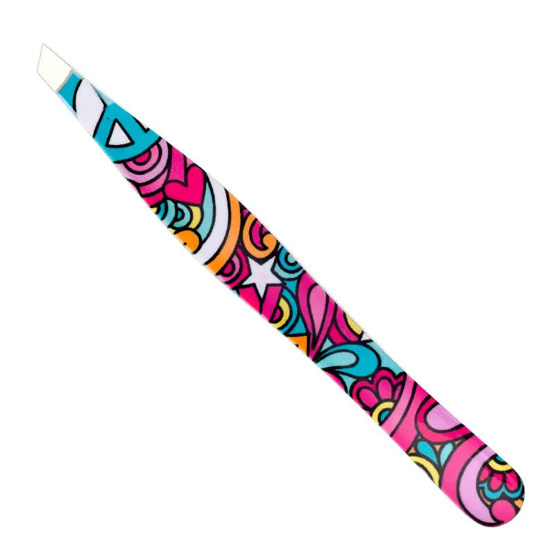 Bunte gemusterte Tweezers im Produkt Snippex Augenbrauenpinzette Schräg Color