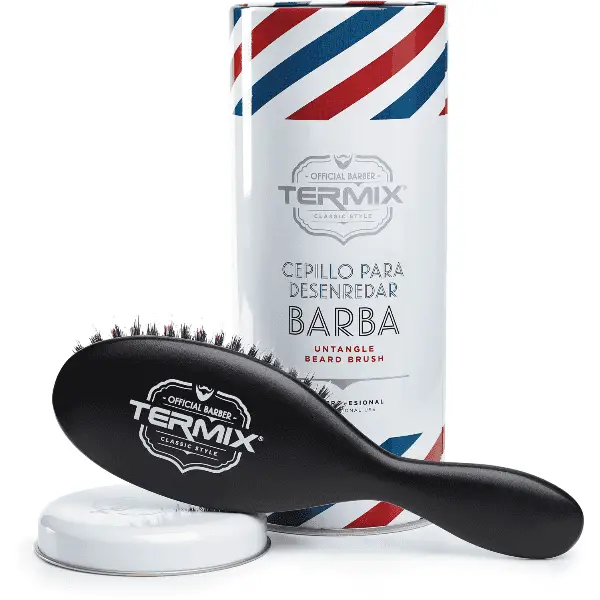 Schwarze Bartbürste mit Borsten für das Styling der Termix Bartbürste Wirrungsbürste