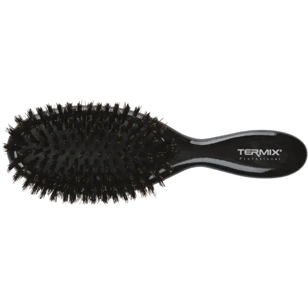 Schwarze Borstenhaarbürste Termix Paddle Brush Natural für glattes Haar