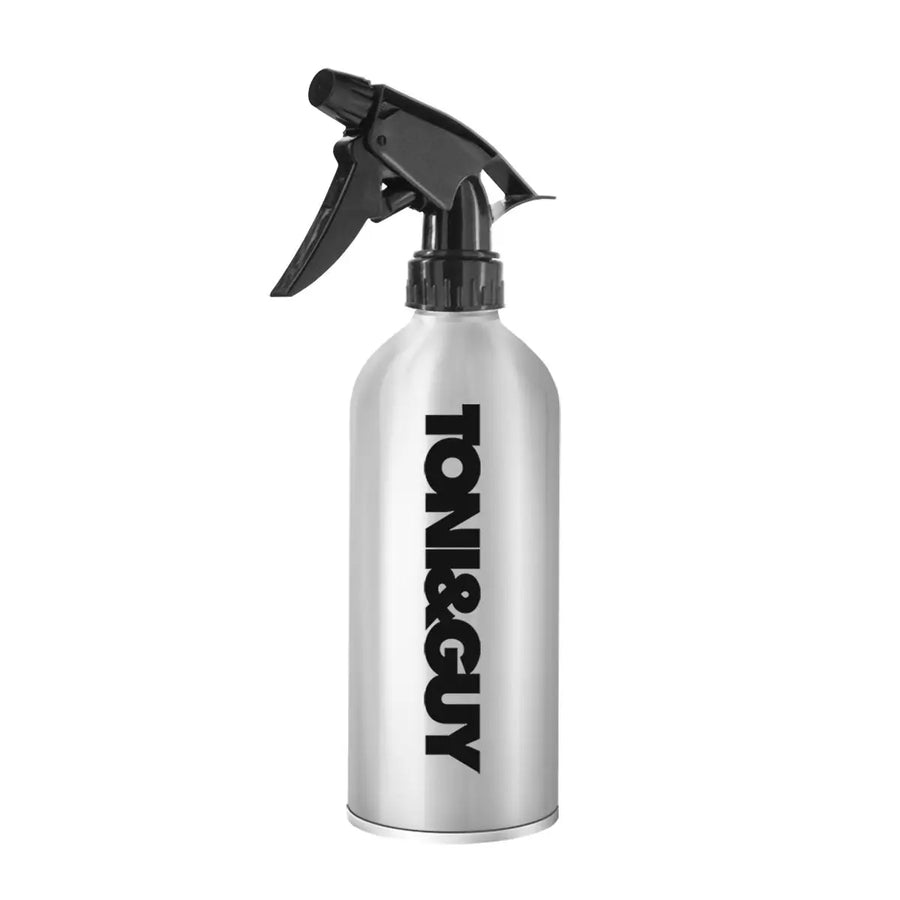 Silberne Toni&Guy Alu Friseur-Sprühflasche 200ml mit schwarzem Trigger