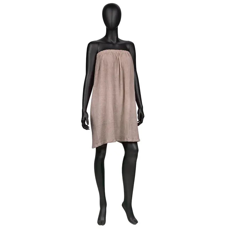 Beige strapless Handtuchkleid Umhang Frotte Nr 25 für den Strand oder Sauna