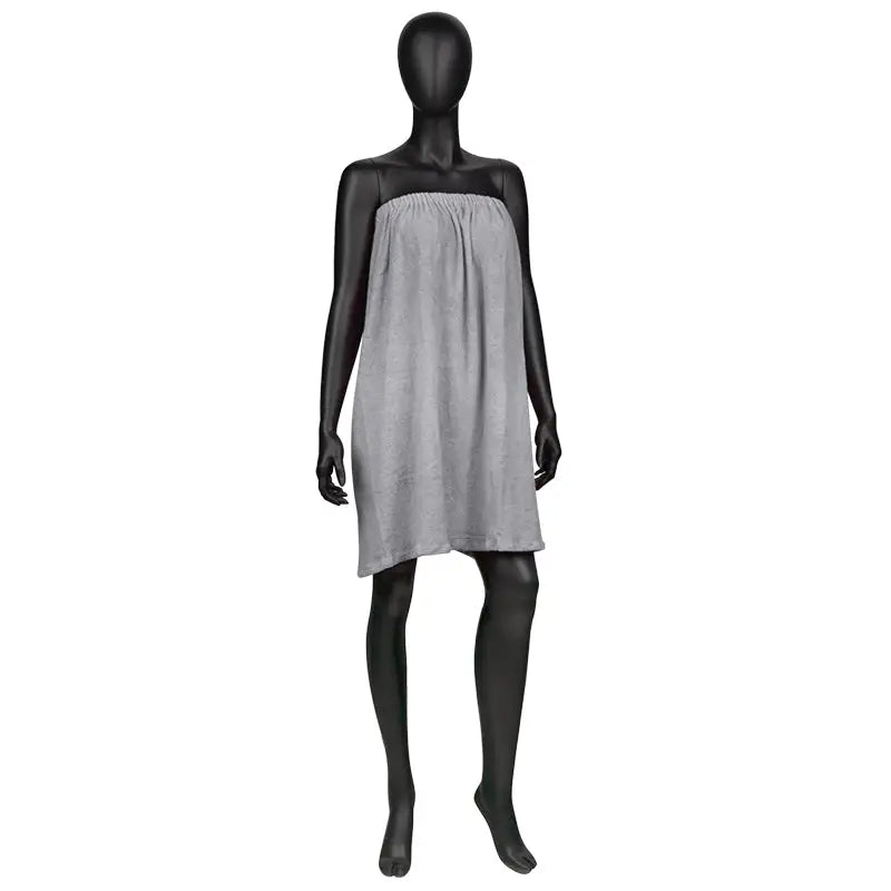 Hellgraues, trägerloses Handtuchkleid aus Baumwolle im Produkt Umhang Frotte Nr. 29