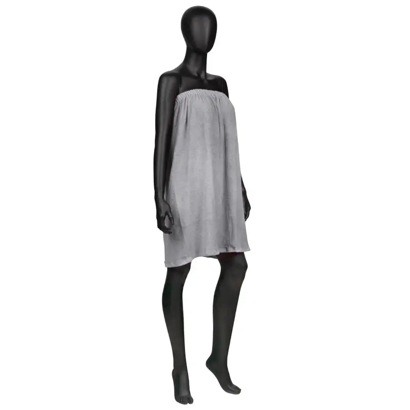 Hellgraues schulterfreies Handtuchkleid aus Frottee für Damen, Umhang Frotte Nr. 29