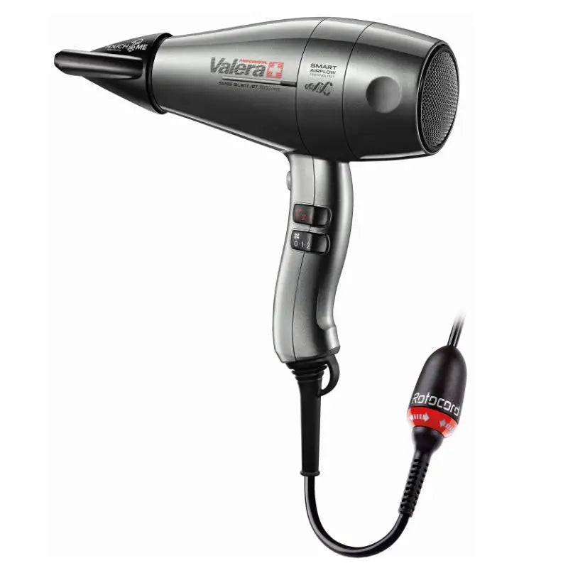 Grauer und schwarzer Haartrockner Valera Silent Jet 8600 Ionic RC