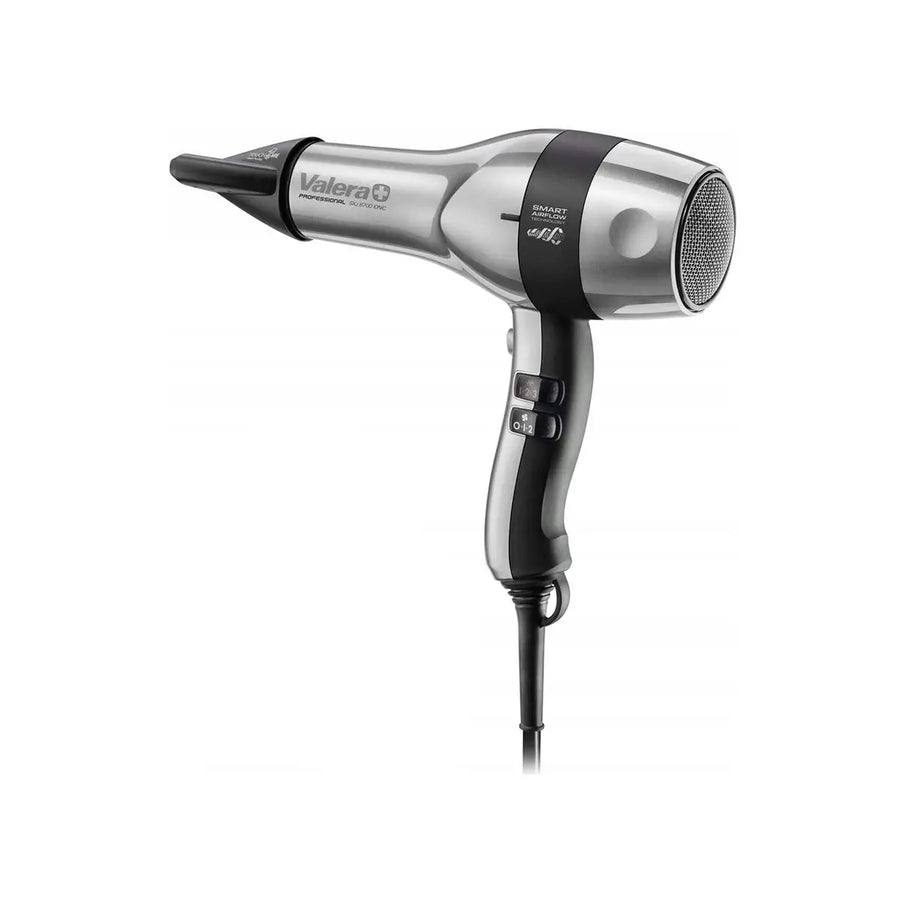 Silber und schwarzer Haartrockner Valera Silent JET 8700 Ionic Rotocord
