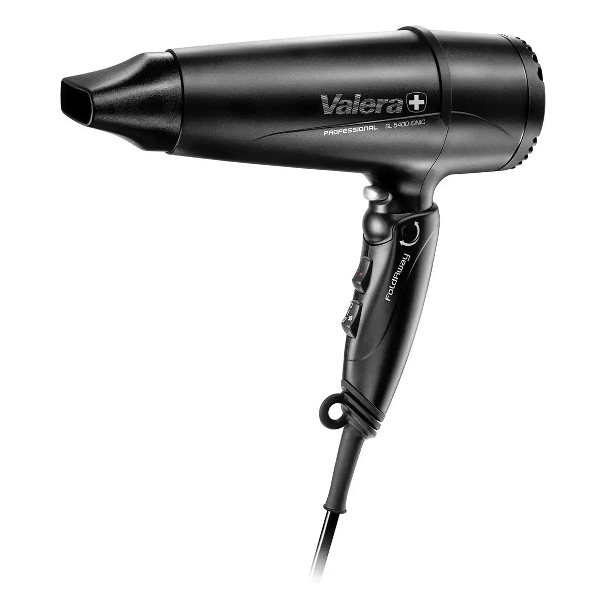 Schwarzer Valera Haartrockner Swiss Light 5400 mit Faltfunktion und Ionen-Technologie