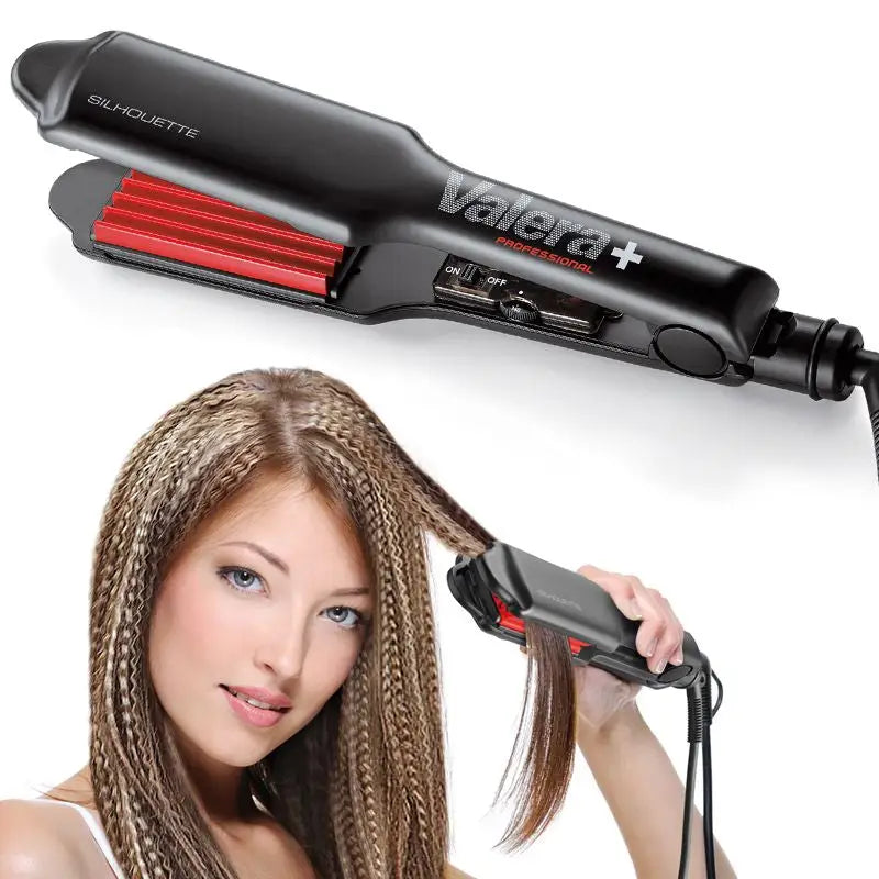Schwarzer Haar Lockenstab Valera Kreppeisen Silhouette für perfekte Stylings