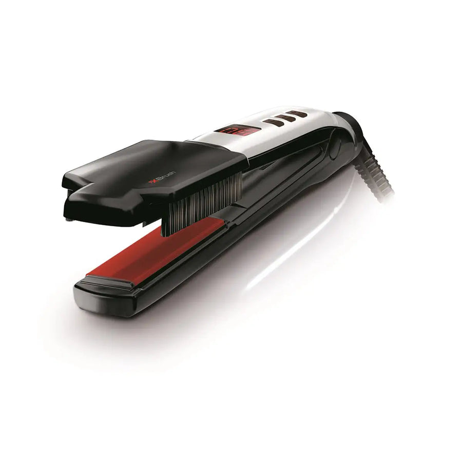 Schwarzer und silberner Glätteisen Valera Swissx Agility Shine&Brush bei Beautyshop