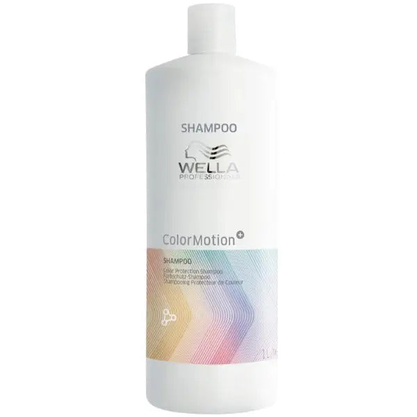 Weiße Shampoo-Flasche für WELLA Color Motion Shampoo auf dem Produktbild