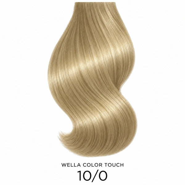 Wella Color Touch Pure Naturals 10/0 – Haarfarbmuster auf weißem Hintergrund