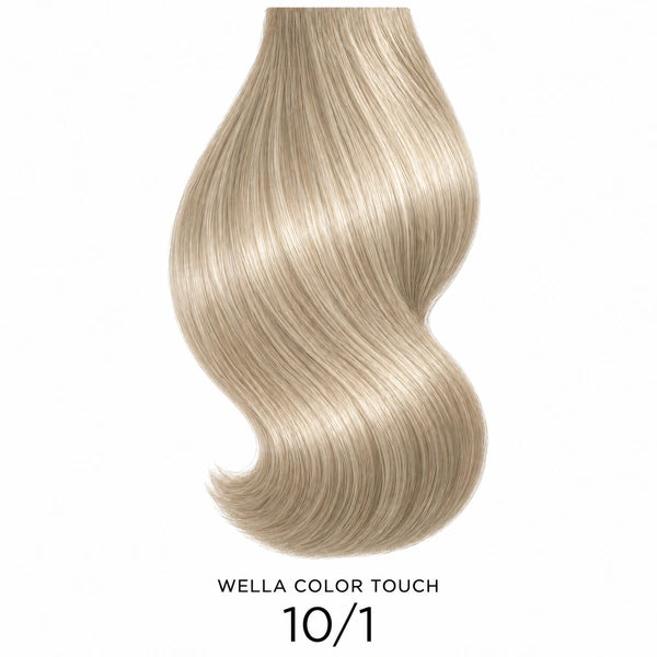 Wella Color Touch Rich Naturals 10/1 – Haarfarbmuster auf weißem Hintergrund