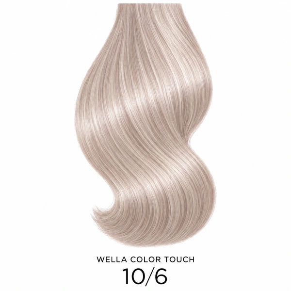 Wella Color Touch Rich Naturals 10/6 – Haarfarbmuster auf weißem Hintergrund