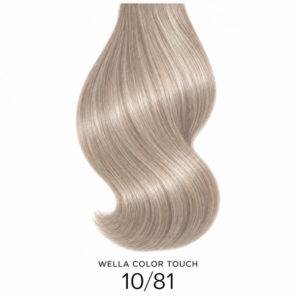 Wella Color Touch Rich Naturals 10/81 – Haarfarbmuster auf weißem Hintergrund