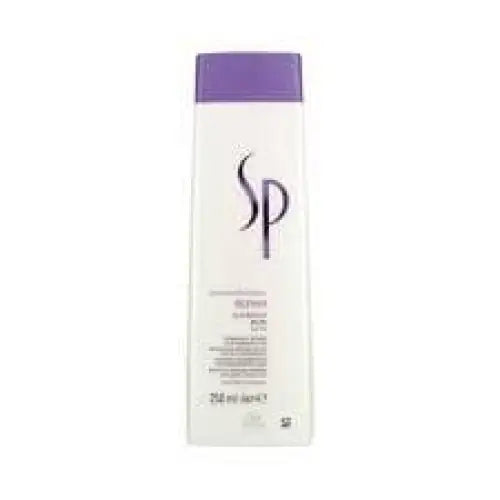 Weiße Wella Professional Repair Shampoo Bain Flasche mit lila Schraubkappe