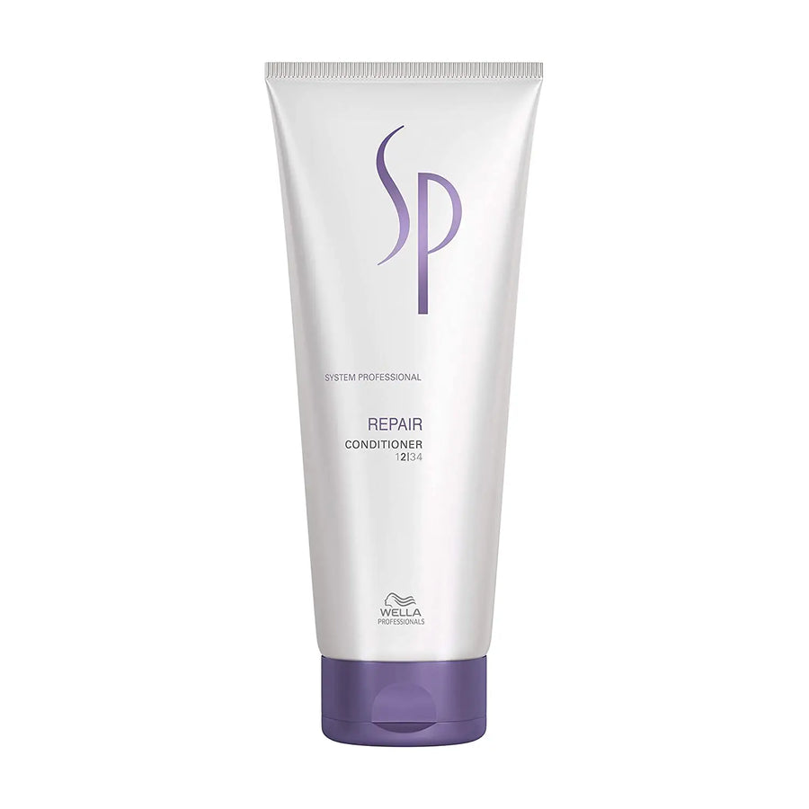 Weiße Tube Wella SP Repair Conditioner mit lila Kappe, Haarpflegeprodukt