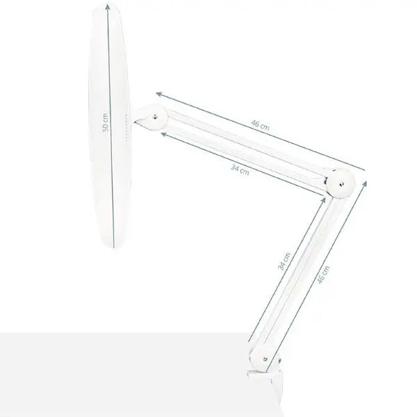 Weiße bewegliche Monitorhalterung mit Maßen für Werkstattlampe LED Eco White