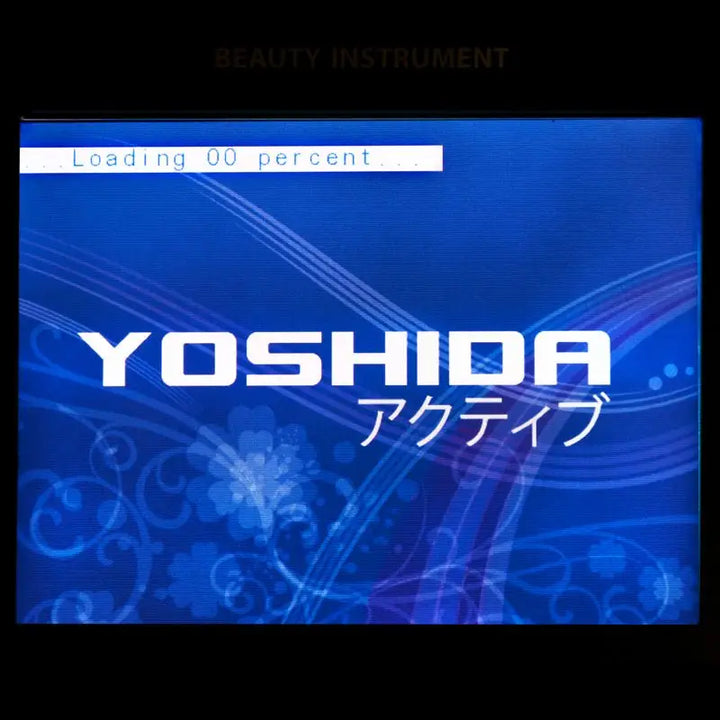 Blaue Schönheitsinstrumentanzeige auf dem Yoshida Mehrzweckgerät Multifunktionsturm Profi