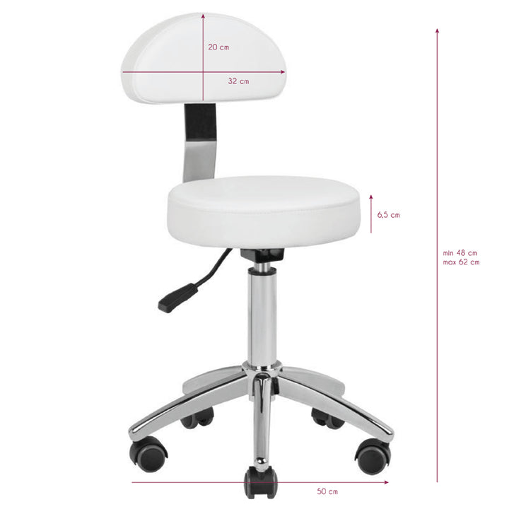 Friseur- und Kosmetikhocker AM-304 Weiß