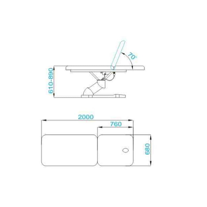 Azzurro Elektrische Massageliege 808 1 Motor Weiß