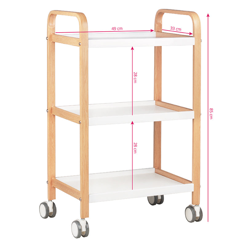 Kosmetikwagen hs09 holz - weiß