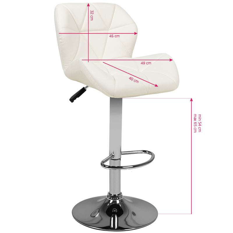 Barhocker M01 Gesteppt Verstellbar Weiß