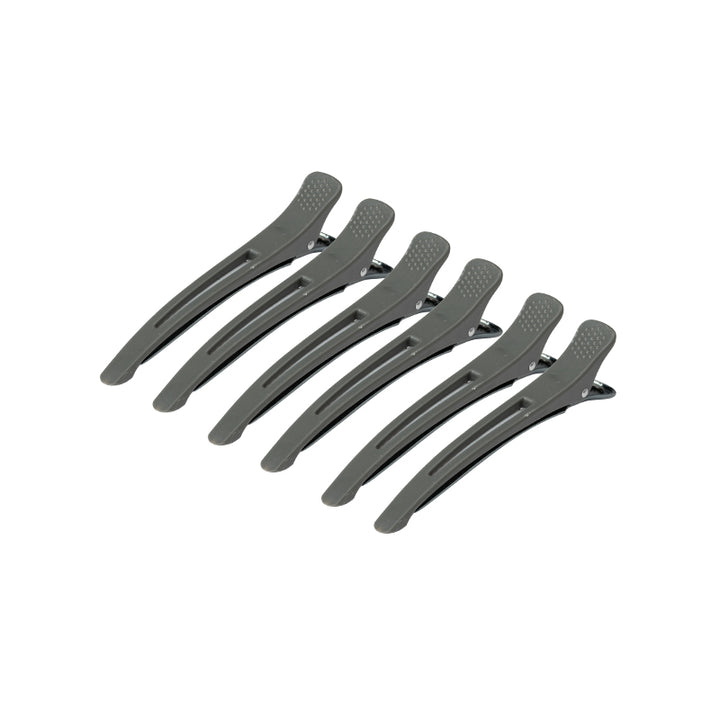 Friseur-Haarspangen Clips e-12b 6 St. 11,5cm Grau